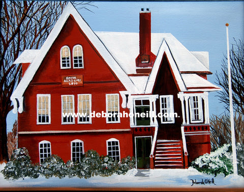 Painting Print, Old Smith Academy, Hatfield, MA, 16x20