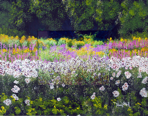 Photo Painting Print, Rt. 66 Flowers, 16x20