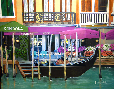 Photo Painting Print, Venice Gondola at Marconi, 16x20 PRINT