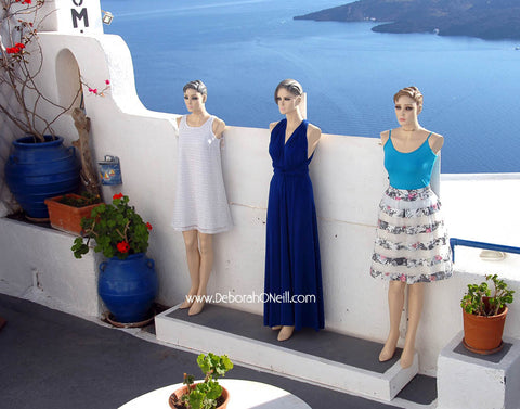 Greece Lady Mannequins Of Santorini, 16x20 print
