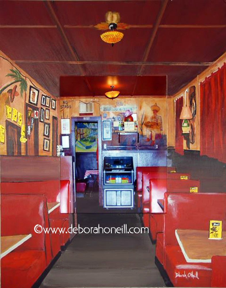 Joe's Café, Northampton, MA, THE BOOTH SIDE, 16x20 Photo Painting Print