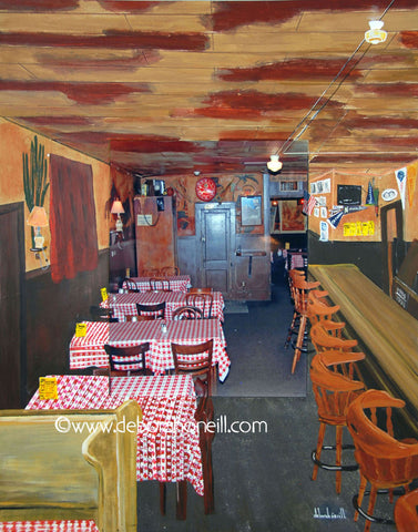 Joe's Café, Northampton, MA, THE BAR SIDE, 16x20 Photo Painting Print
