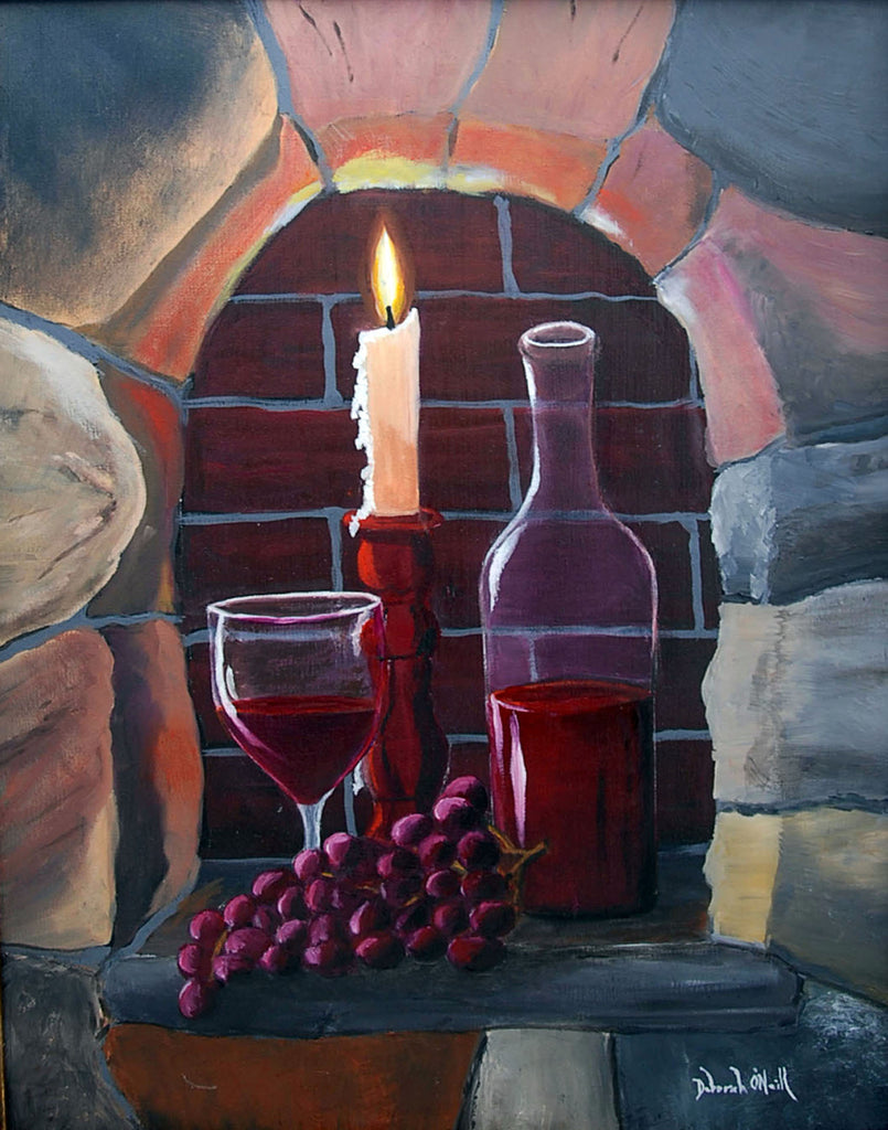 Oil Painting Print, Fire & Wine, 16x20