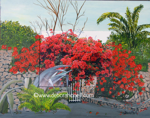 Photo Painting Print, St. Maarten Caribbean Garden, 16x20